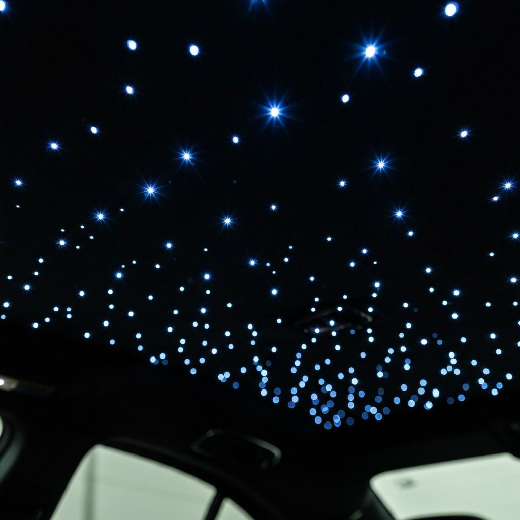Starlight headliner with fiber optic stars
