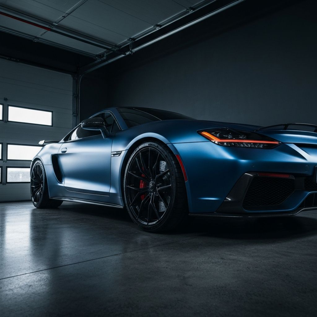 Luxury vehicle with satin wrap finish